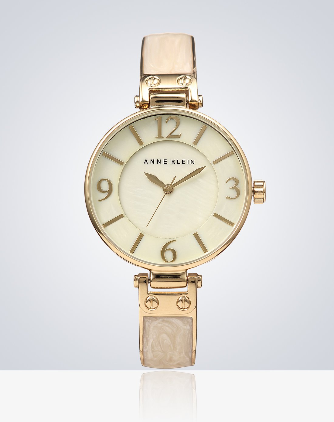 美国anne klein时装腕表专场大表盘女士珐琅手镯石英女表00002.021.