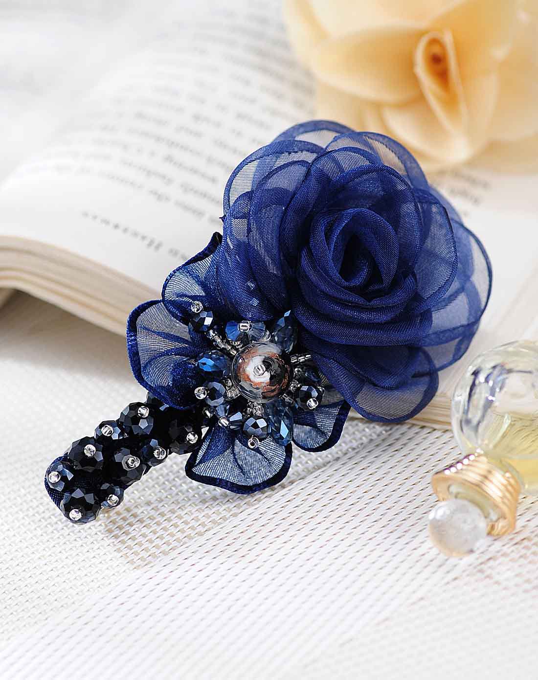 rena chris发饰专场蓝色花形横夹hj322-4118_唯品会