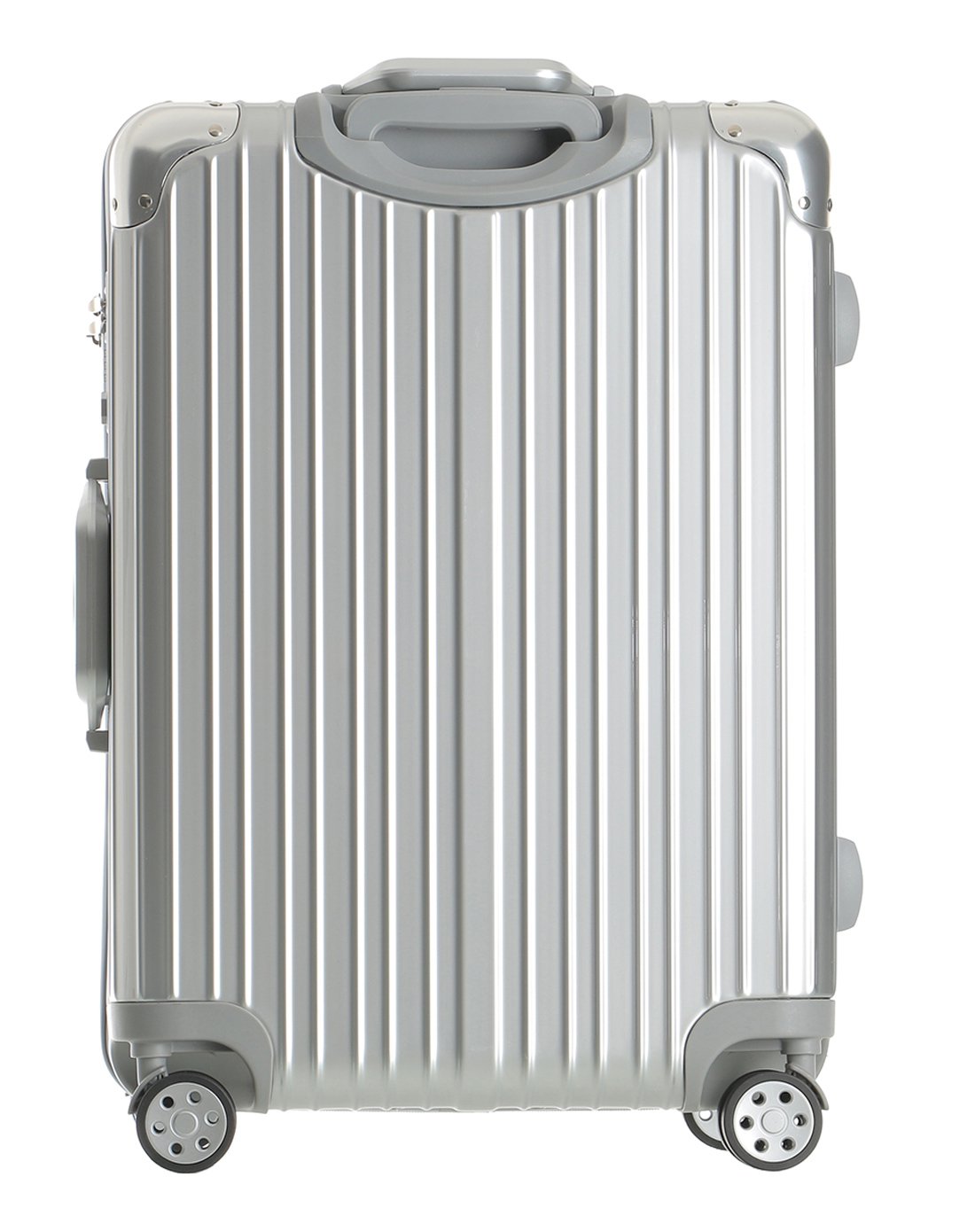 铂铜铝框铆钉铝合金护角拉杆箱24寸银白色