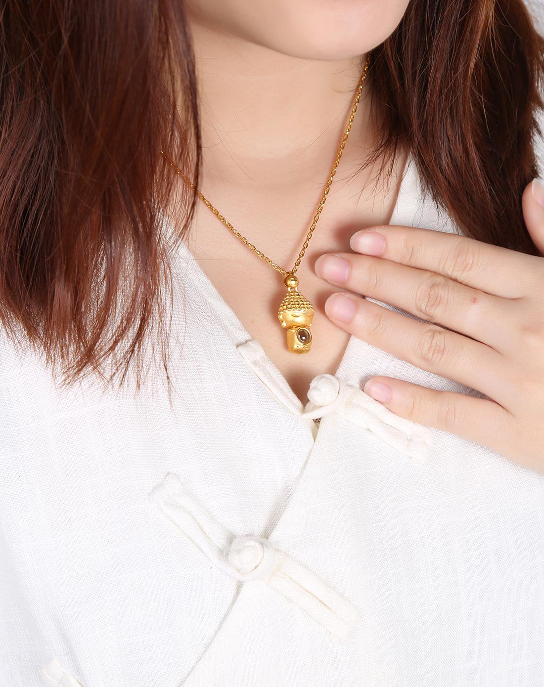 3d硬足金黄金挂坠禅悦系列佛宠q版摩尼约3.3克不含链