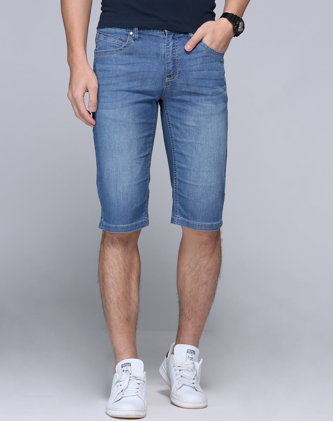 男装弹力牛仔五分裤