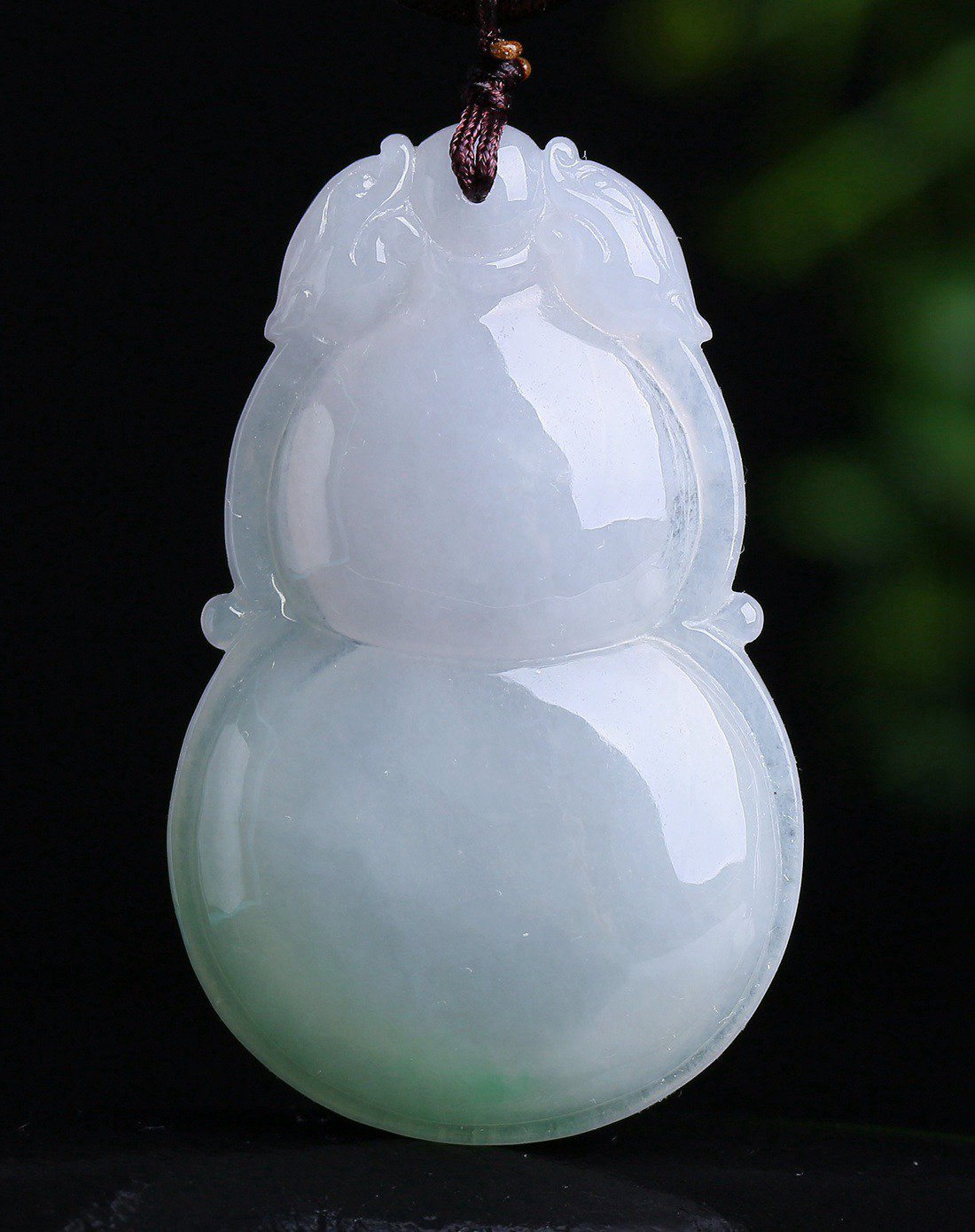 一品翠玉器专场一品翠 天然翡翠a货冰糯种莹润亮泽春带彩葫芦挂件dfb