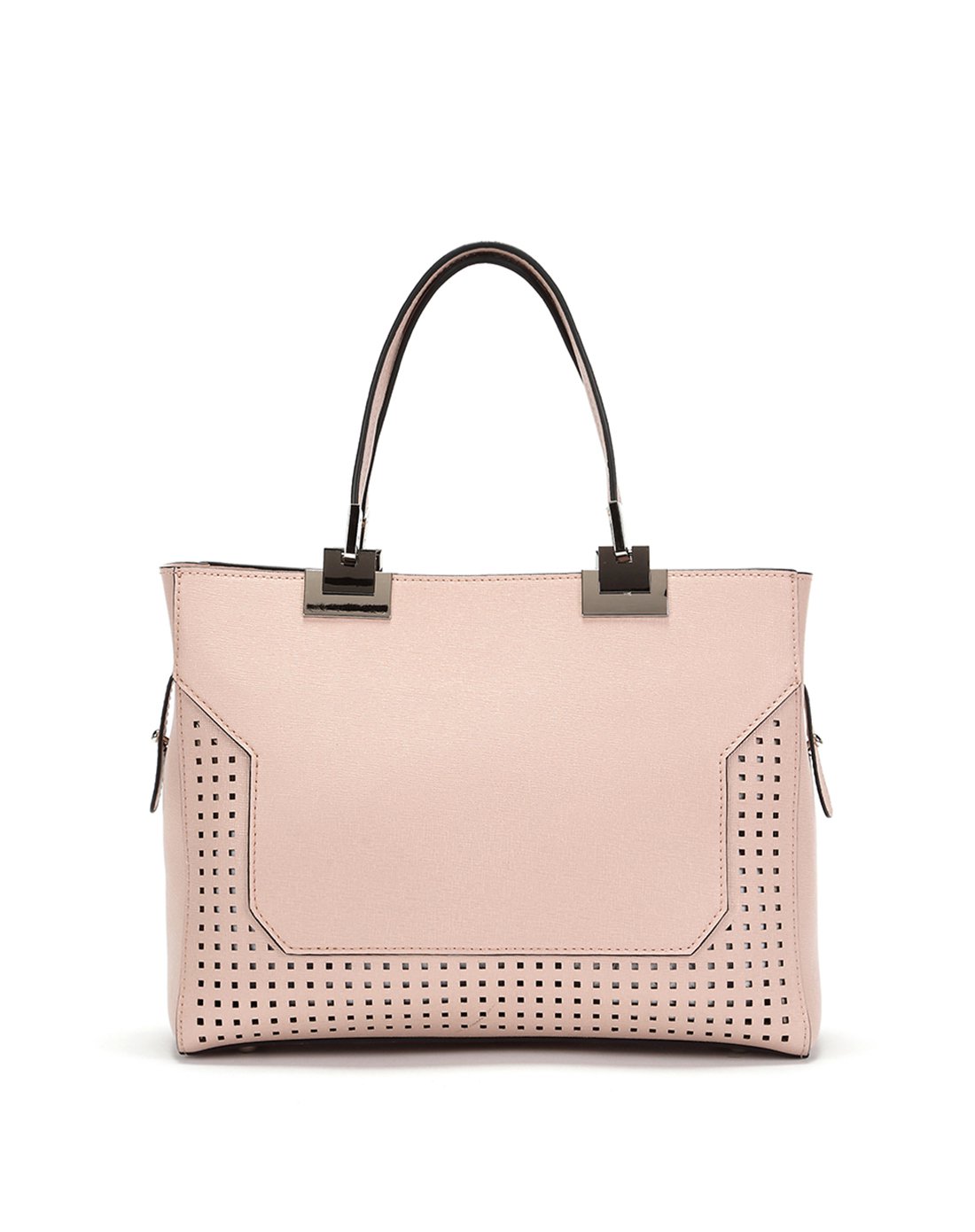 杜拉拉系列17新款时尚镂空欧美都市休闲通勤女式单肩包浅粉红