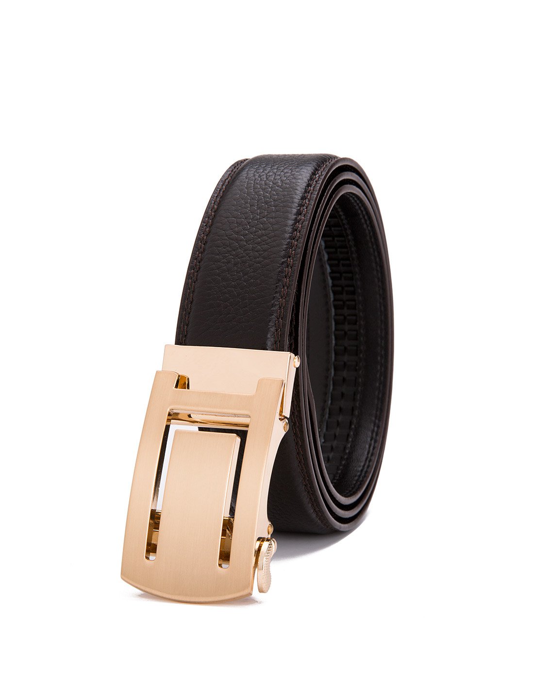 texwood头层牛皮个性镂空凹形自动扣男皮带de7a0081-05_唯品会