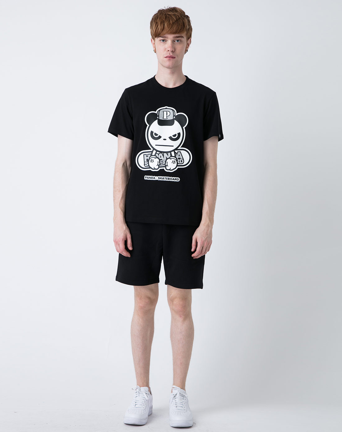 hipanda特惠专场男滑板熊猫t恤黑色4171111011902_唯品会