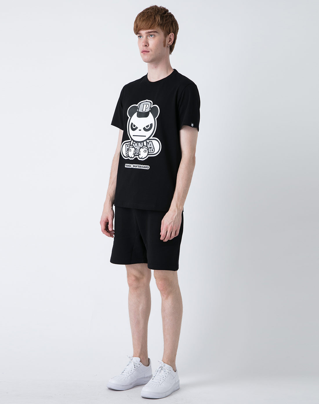 hipanda特惠专场男滑板熊猫t恤黑色4171111011902_唯品会