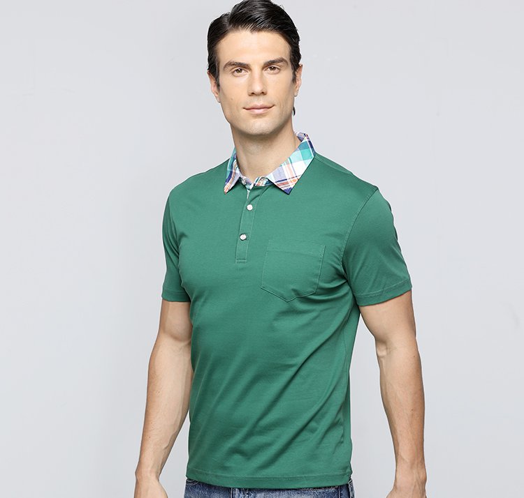 丝光棉净色胸前口袋短袖t恤 品牌名称: 莱恩雷迪 商品名称: 丝光棉净