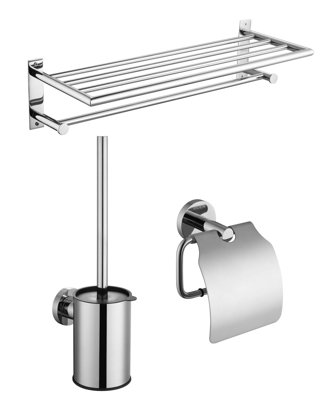 摩恩贝拉系列不锈钢拉丝卫浴挂件套装三件套