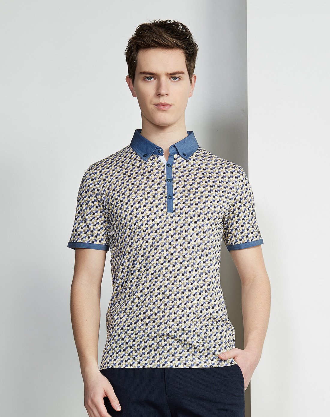 方领休闲短袖t恤