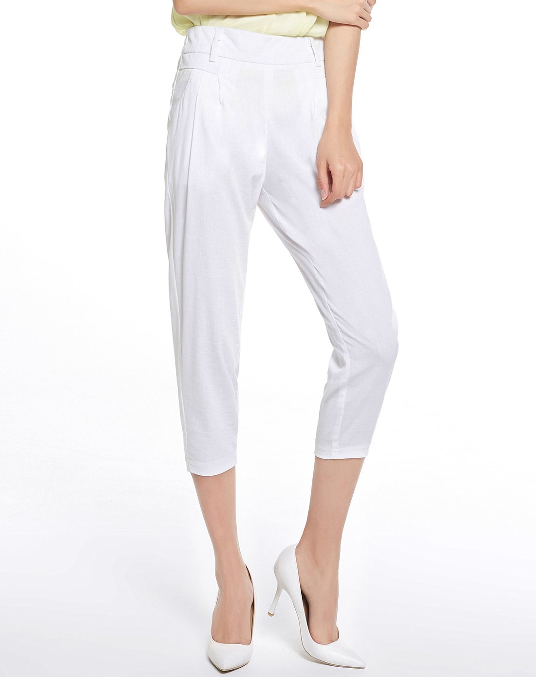 薄款百搭纯色休闲裤本白
