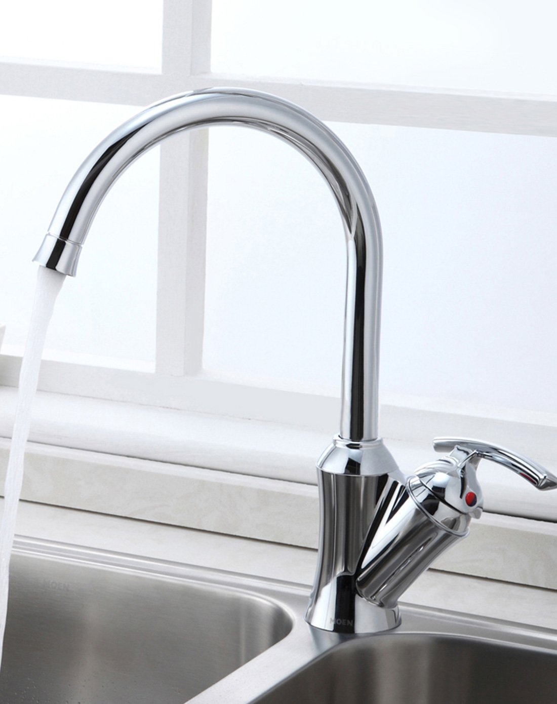 摩恩(moen)瑞达系列冷热单孔洗菜盆厨房水槽洗碗池水龙头