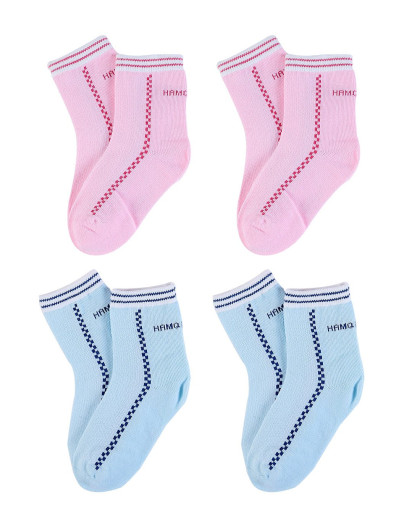 运动条平口袜(四双装)