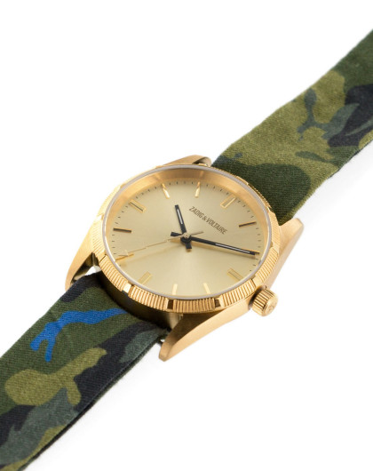 zadig&voltaire 值得私藏的法国腕表迷彩织布表带石英腕表-冒险者zvf