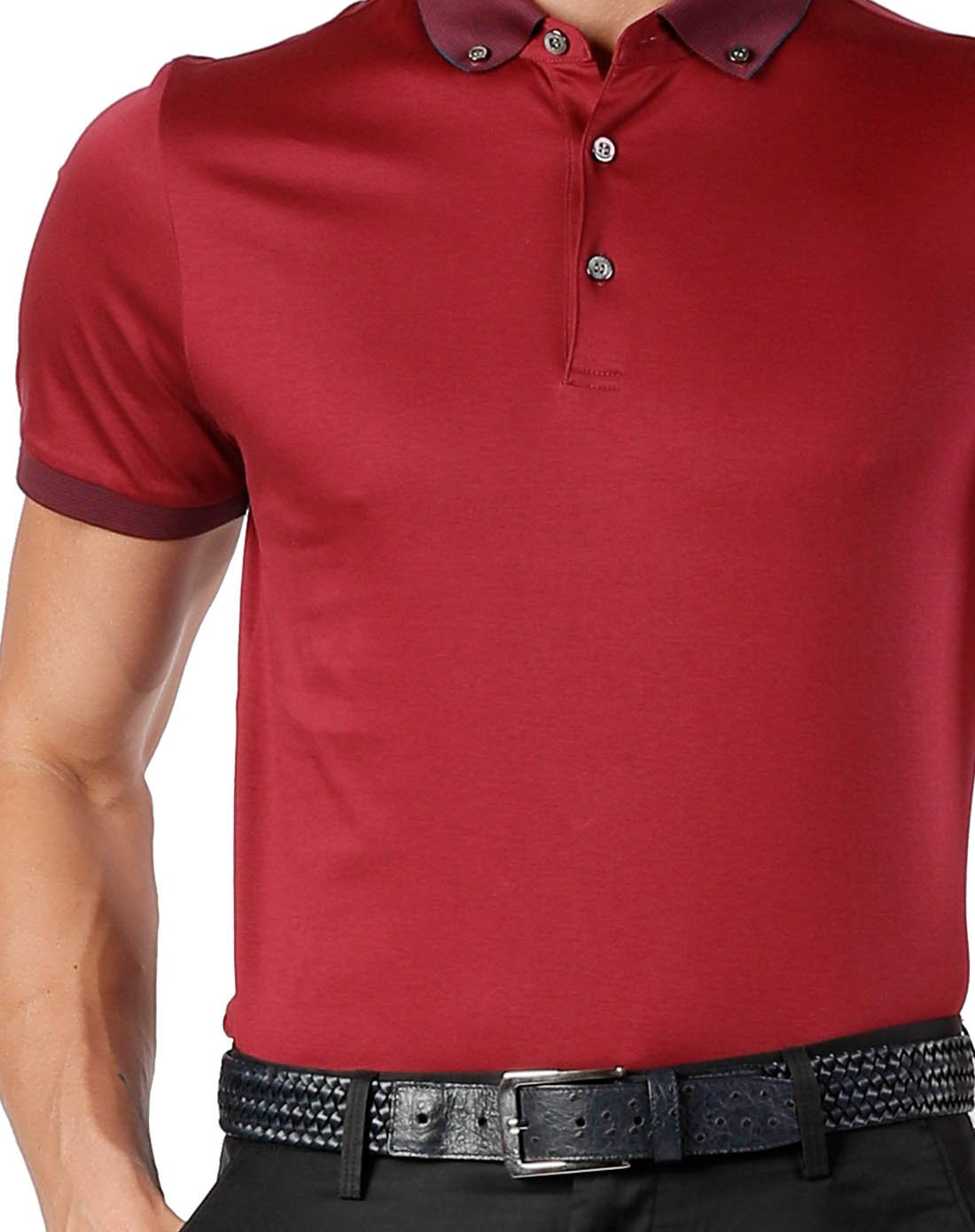 腓尼基红商务纯棉短袖t恤