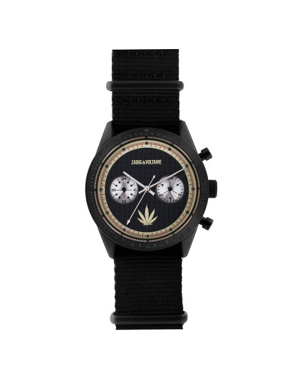 zadig&voltaire法国时尚精选腕表萨迪格&伏尔泰枫叶点缀北约尼龙带