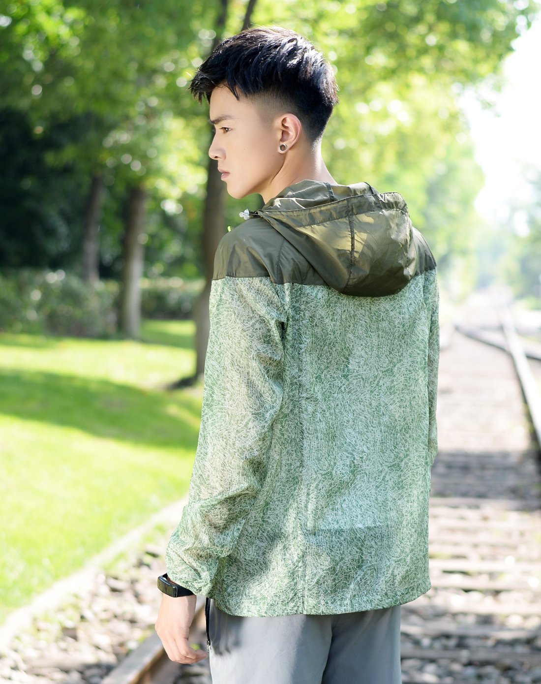 [特惠]轻薄可收纳 个性印花 男款皮肤衣夹克