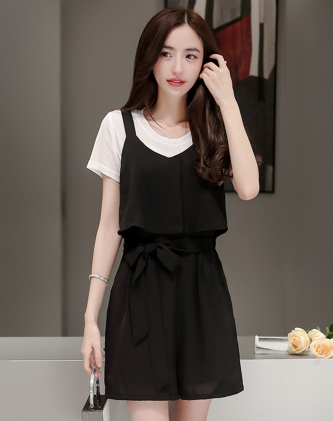 乔伊思女装专场 经典基础款系带连体裤