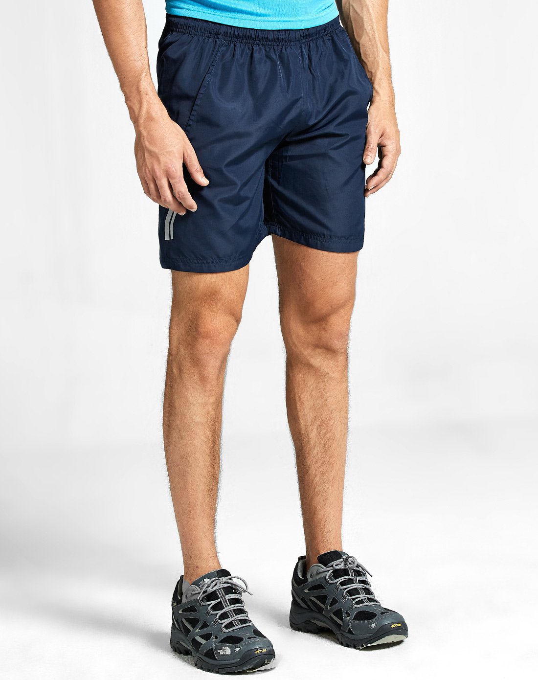 松紧腰时尚休闲登山短裤深兰