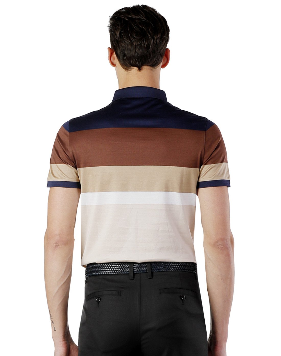 周年庆典-古柏valentcoupeau男装专场 时尚撞色条纹纯棉短袖t恤