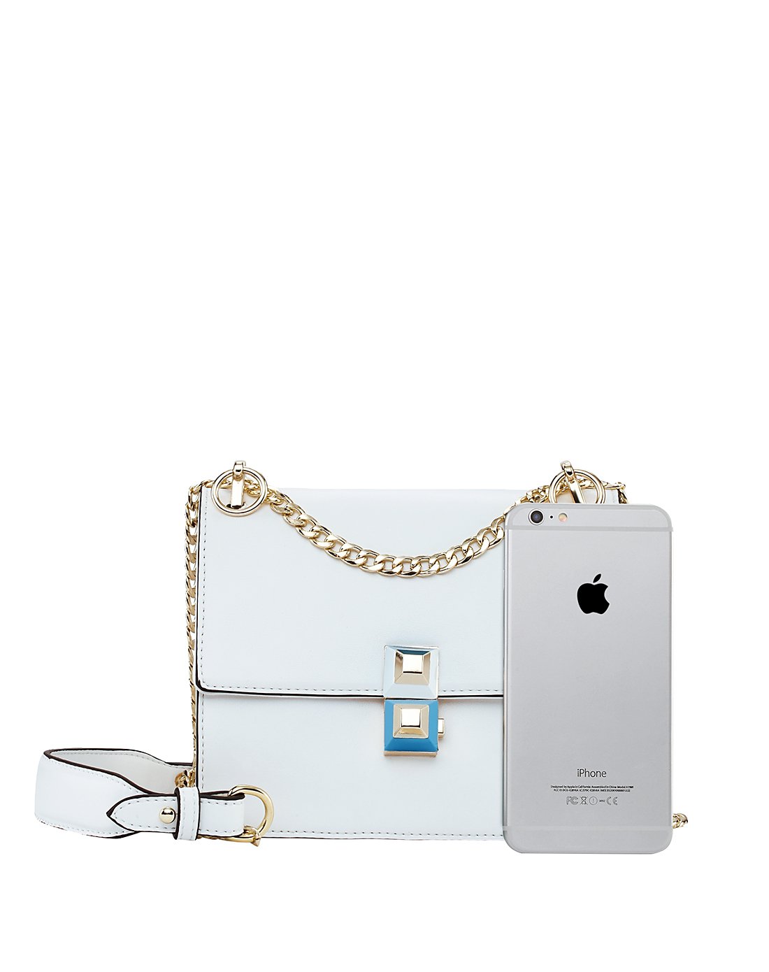 2017新款女包时尚链条马鞍包斜跨单肩包白色