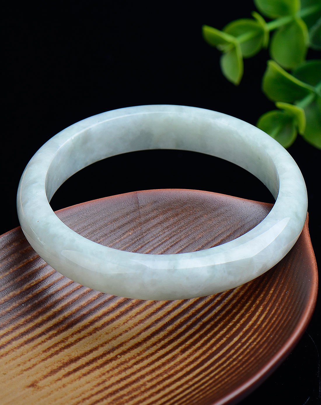 糯种豆色正圈翡翠手镯a货附证书