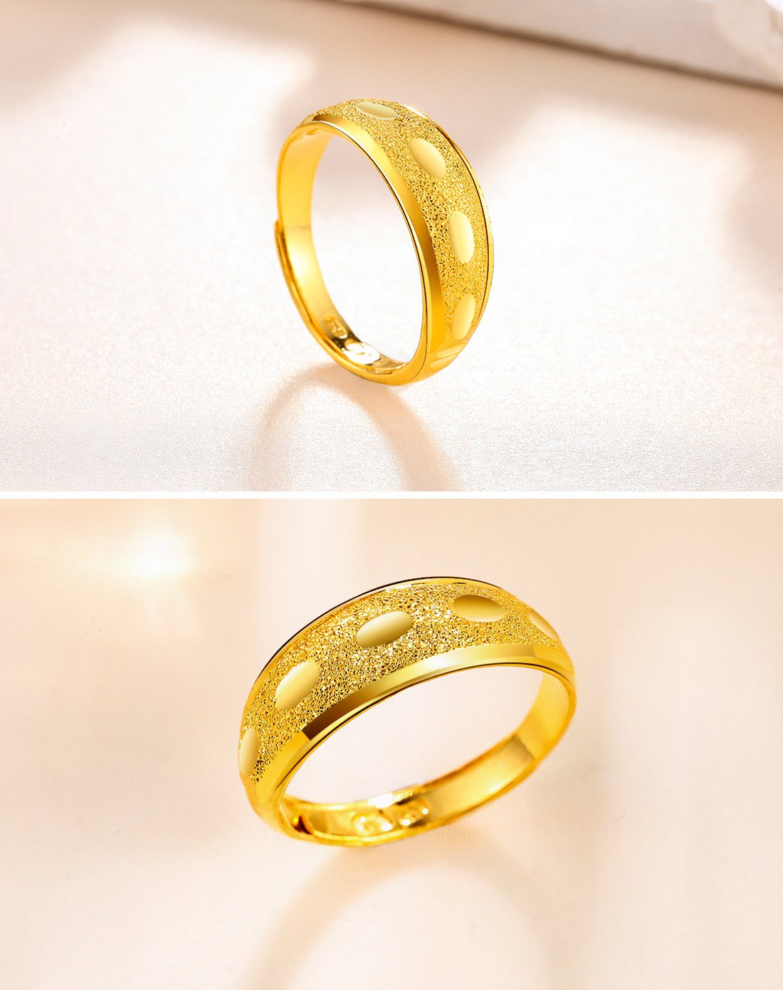 金至尊 足金钉沙车花蛇肚戒(计价)