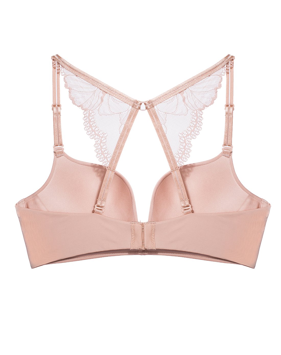 无钢圈光面蝴蝶美背聚拢文胸肤色