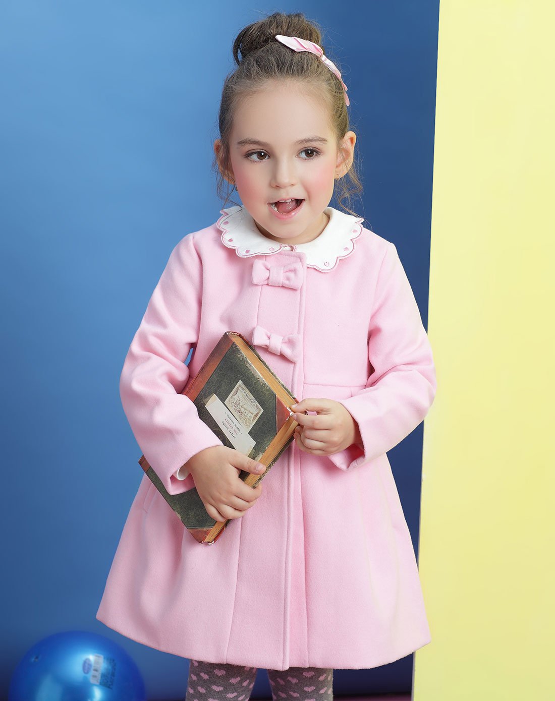 osa欧莎童装 女童甜美风素色外套