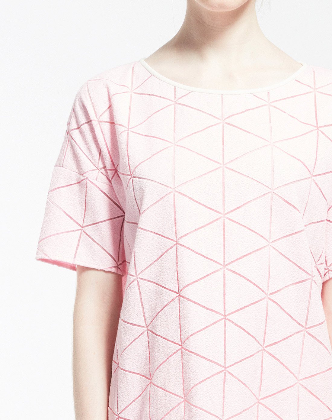 棉三角欧根上衣