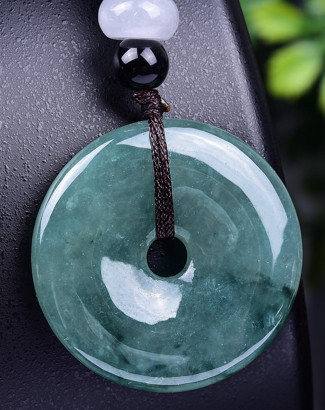 荔尚a货油青冰糯种飘花翡翠平安扣吊坠附证书