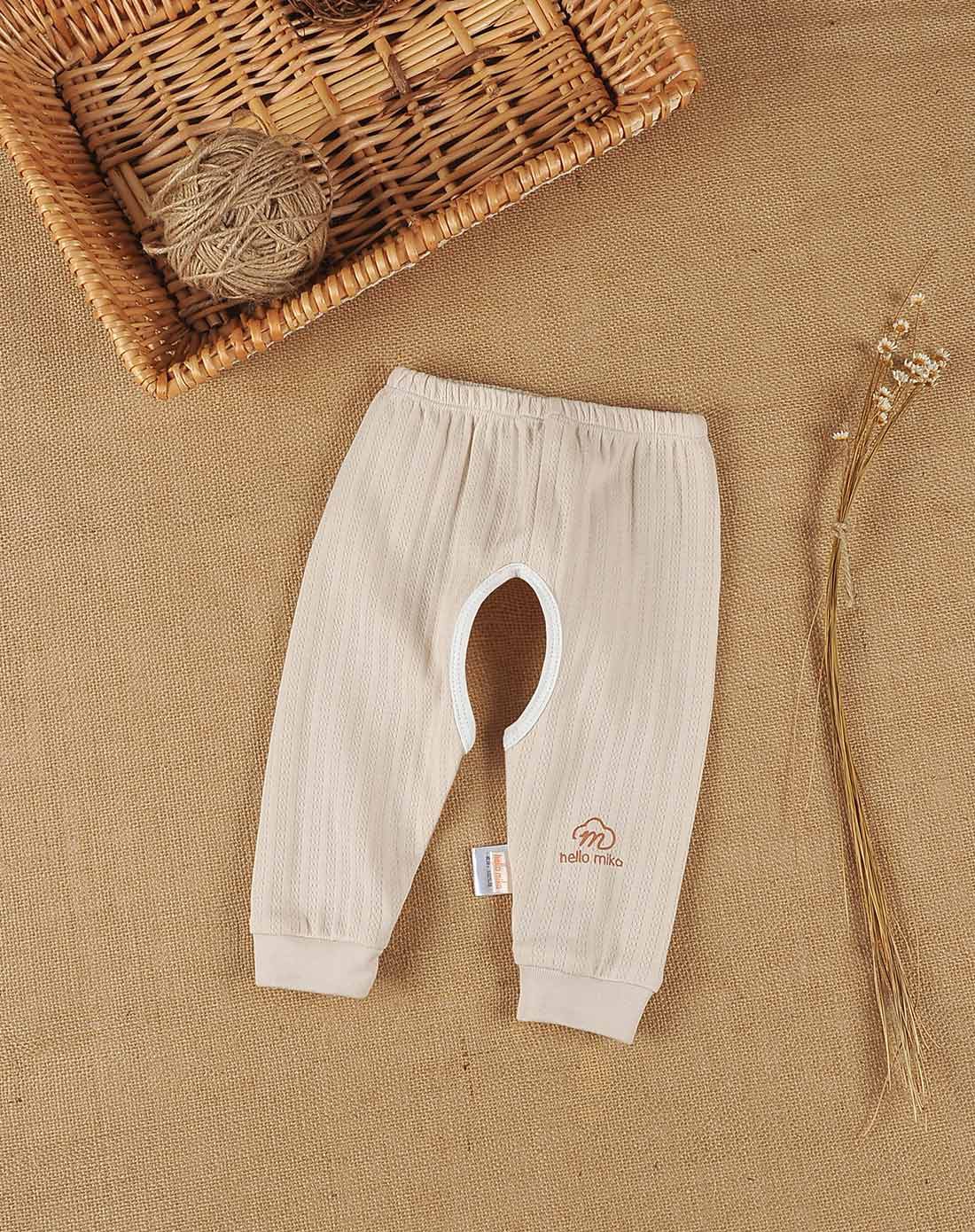 米卡四季男女宝婴儿开裆裤有机棉