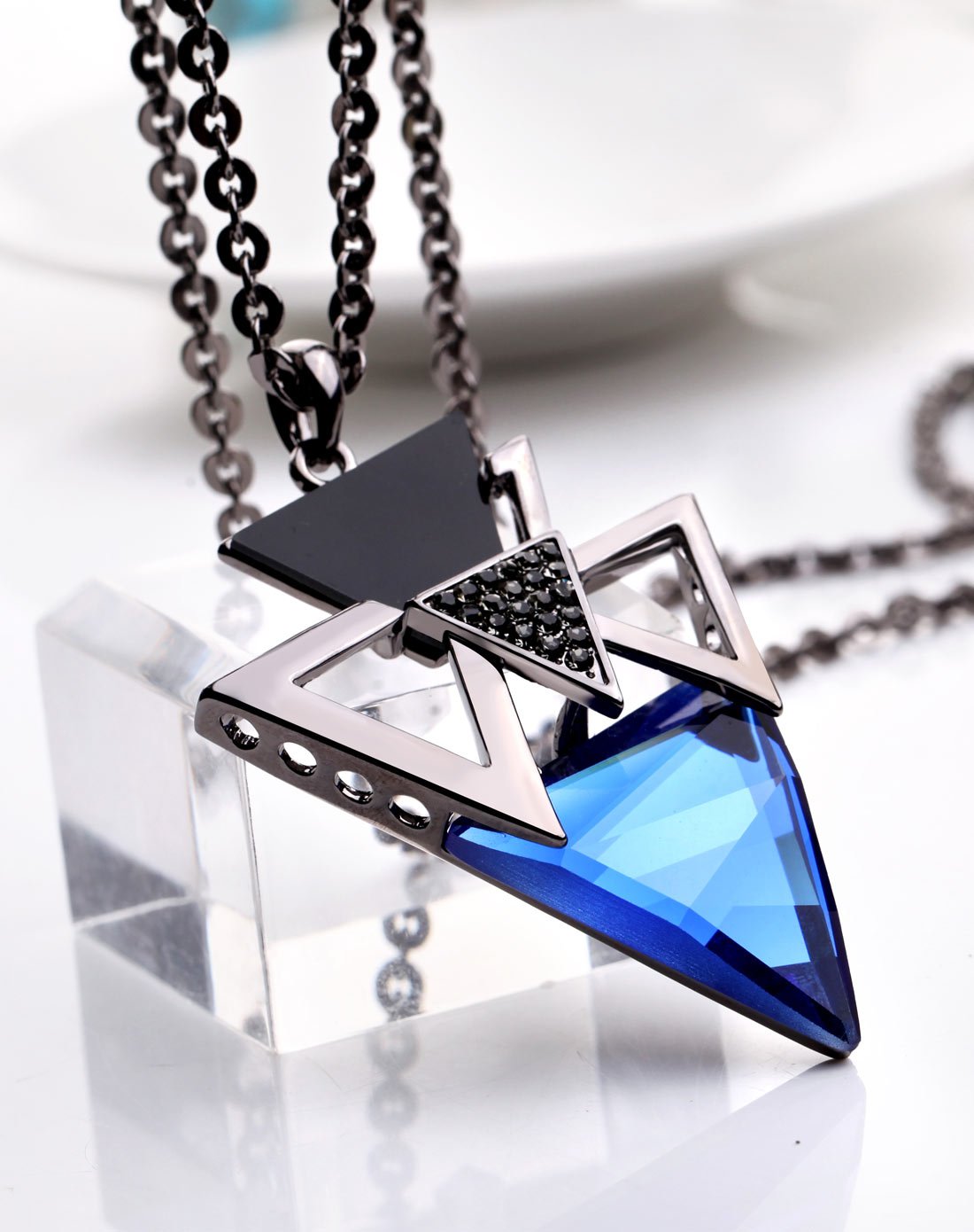 巴卡拉毛衣链女长款水晶项链时尚四季链百搭韩风潮流送礼时尚配饰