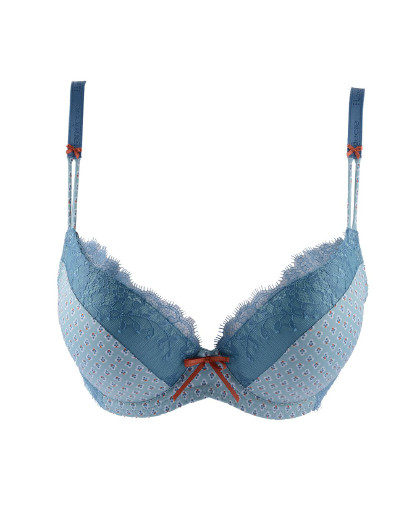 芬狄诗女士内衣厚杯性感聚拢蕾丝边文胸