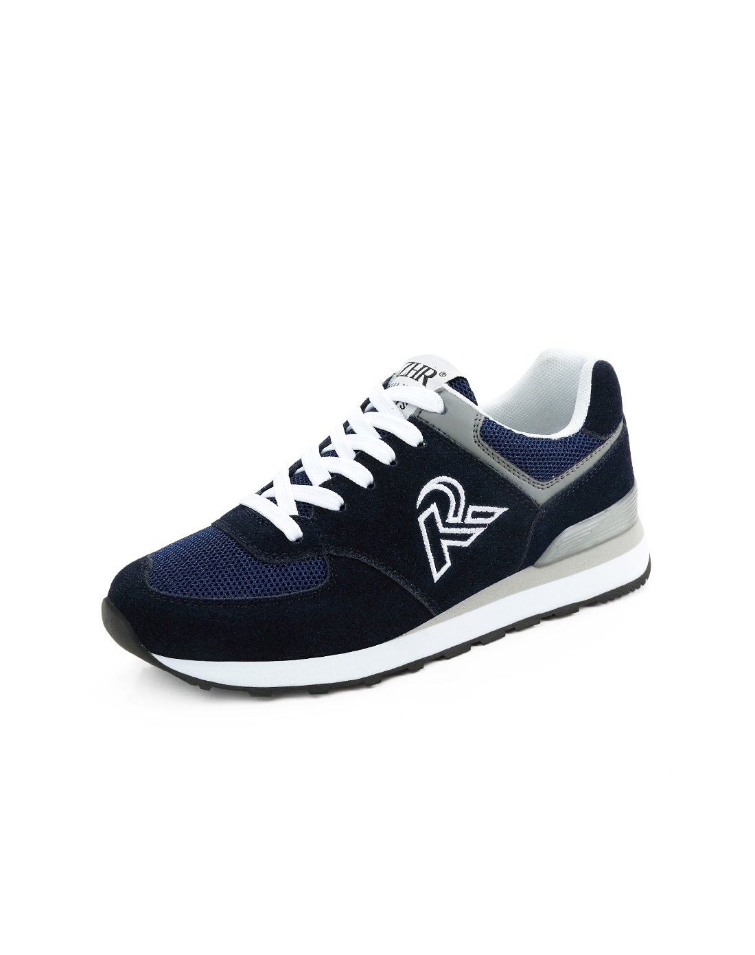 特惠款【反绒牛皮】拼色系带平底跑步鞋