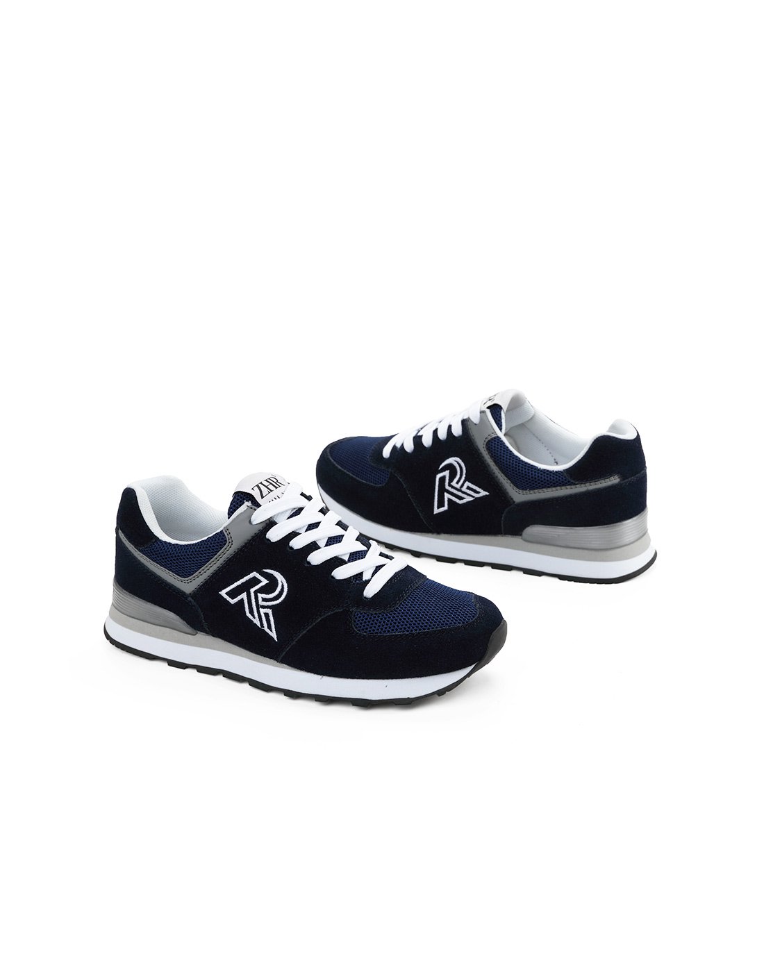 特惠款【反绒牛皮】拼色系带平底跑步鞋