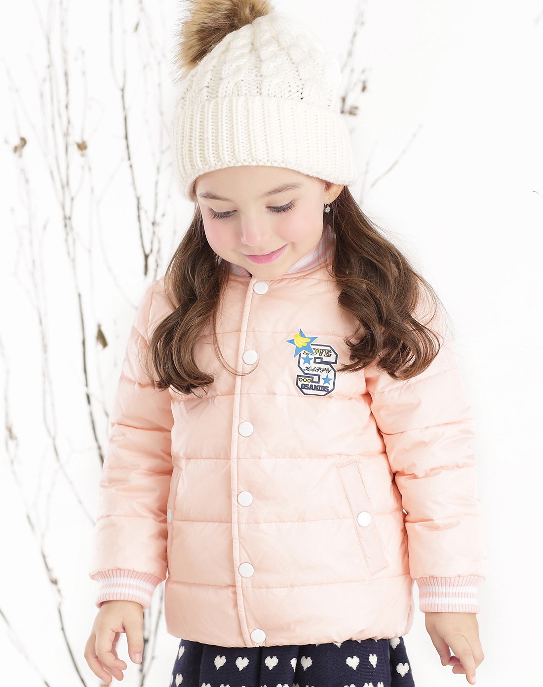 osa欧莎童装 男女童白鸭绒棒球领羽绒服