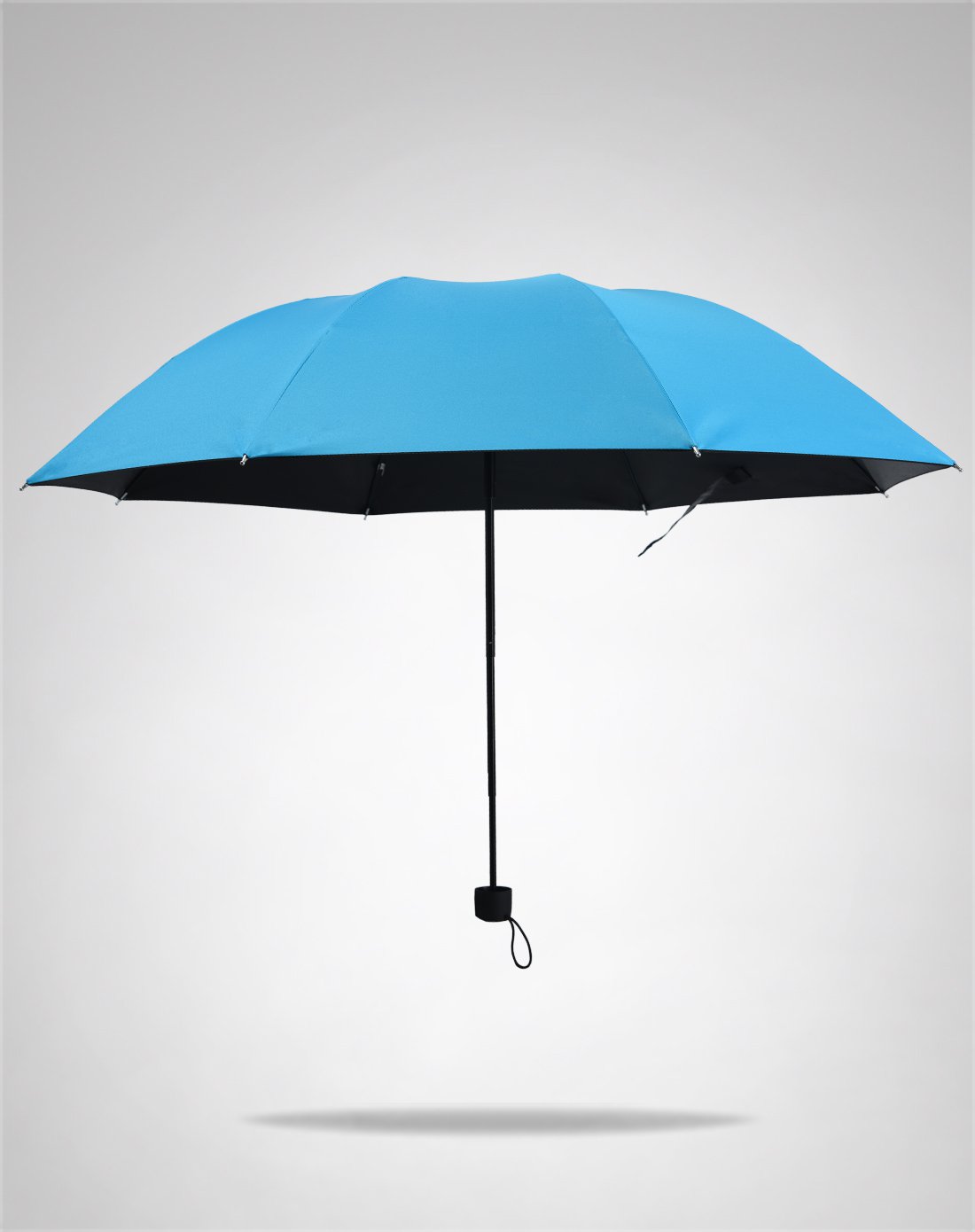 女士防紫外线太阳伞纯色三折黑胶晴雨伞