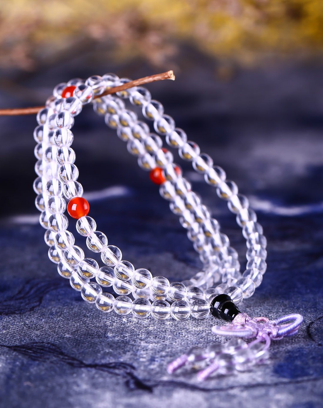 特惠 清凉夏日白水晶佛珠链