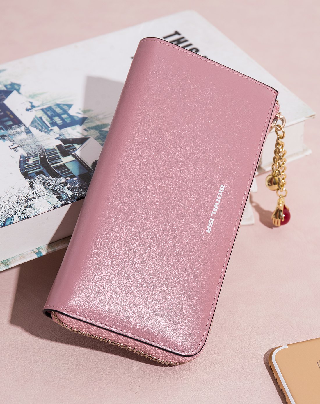 蒙娜丽莎monalisa集团时尚真皮女士钱包长款多功能大气百搭手拿包d9wp