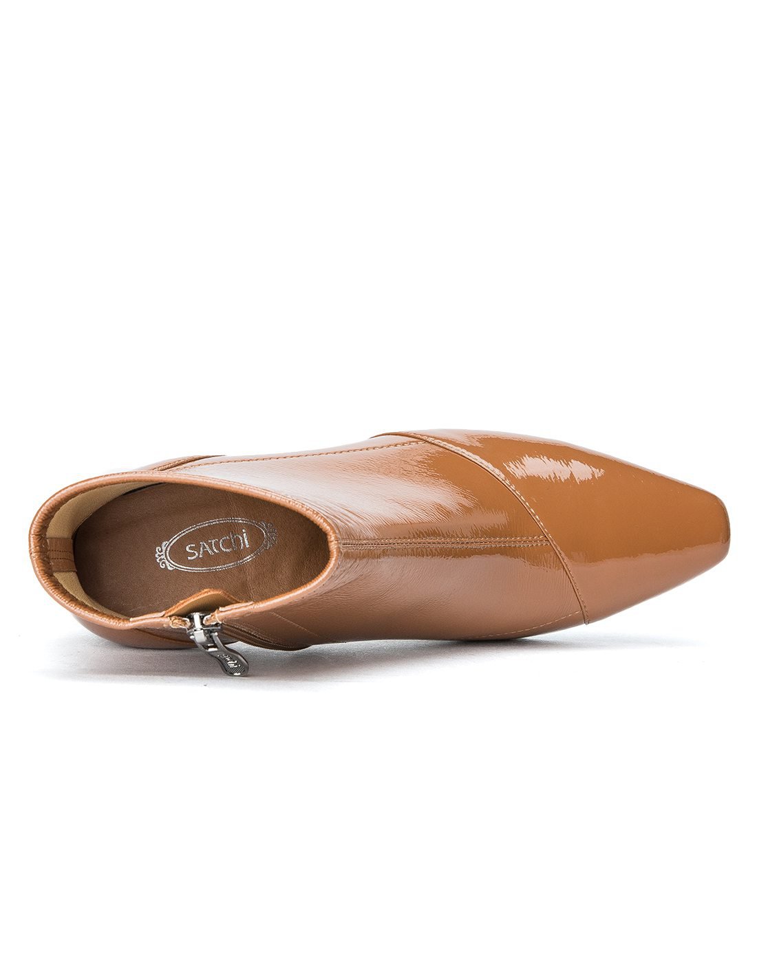 沙驰satchi2017年新品 牛皮革个性简约方头异形跟短靴7c21009130_唯品