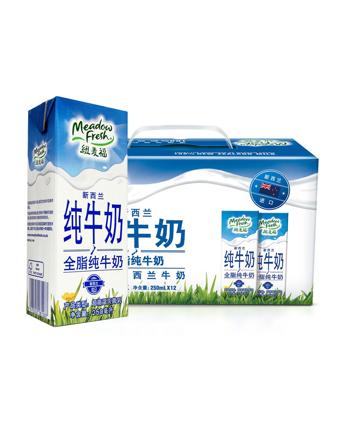 新西兰原装进口纽麦福全脂纯牛奶250ml*12盒/提 ￥60.00