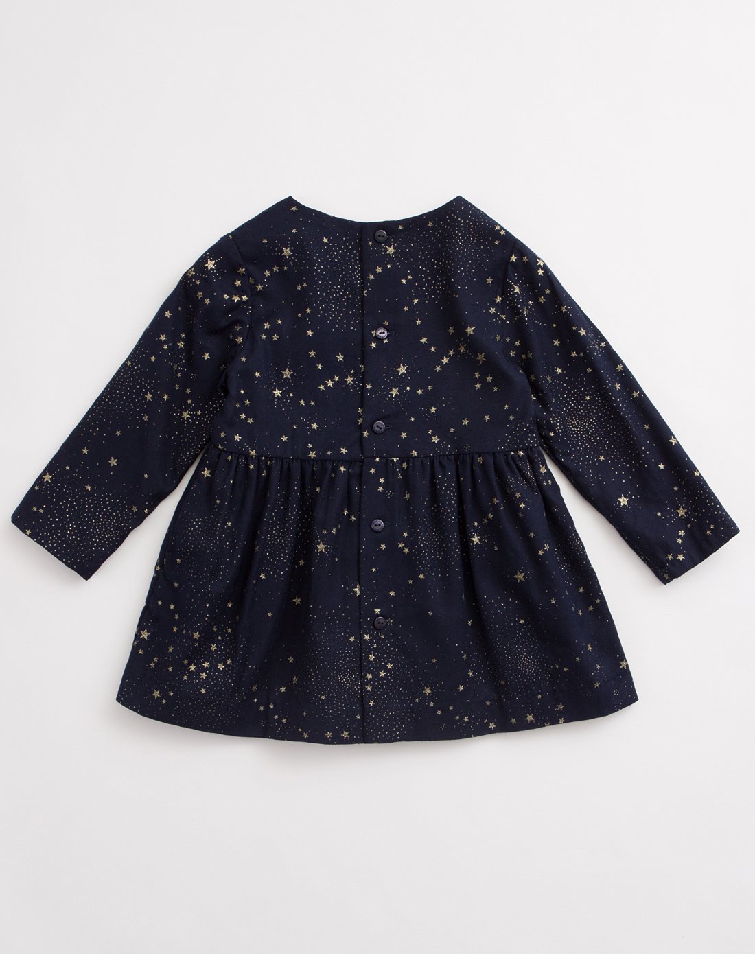 马克珍妮秋装女童纯棉长袖连衣裙 宝宝小星星印花裙子