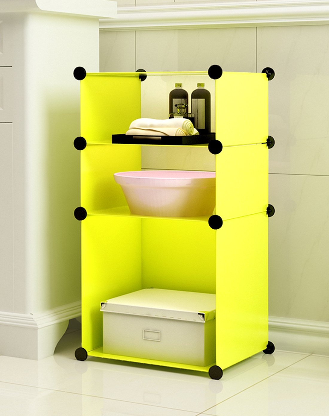 防潮易护理脸盆储物层架浴室收纳架3层底加高卫生间置物架