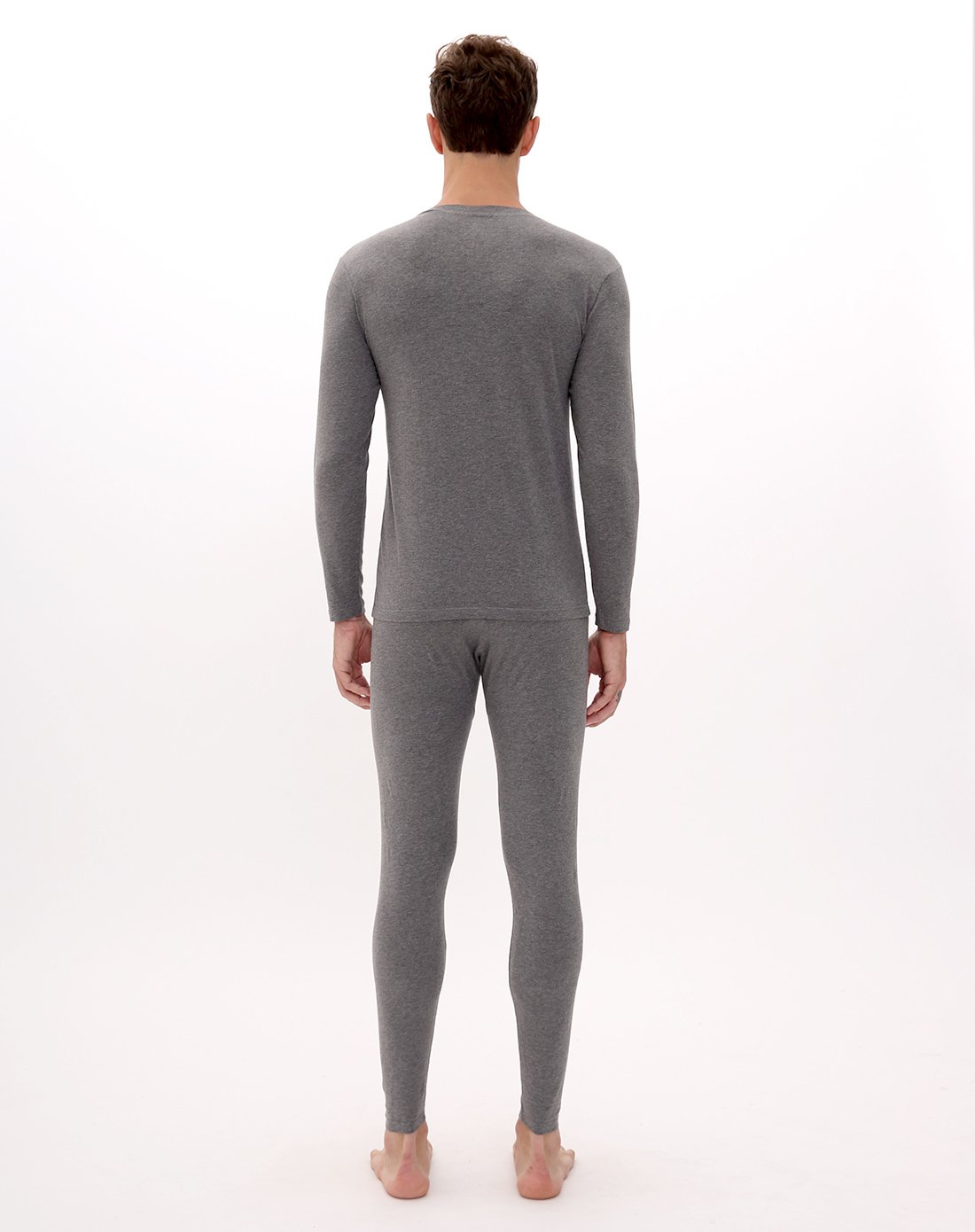 基础款男士保暖衣 v领精梳棉舒肤男款保暖内衣 修身弹力男式保暖内衣