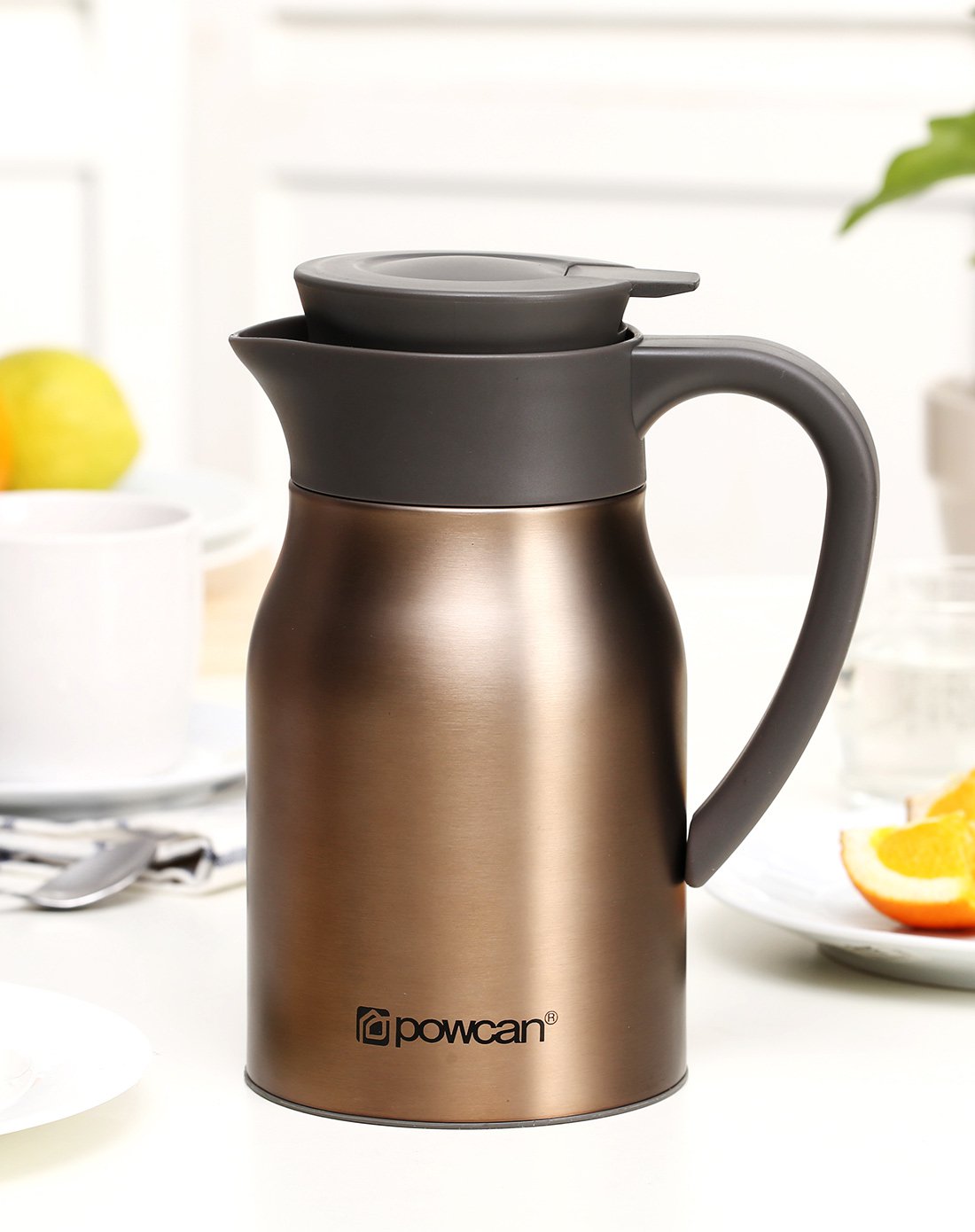 powcan代销1l不锈钢真空咖啡壶保温壶