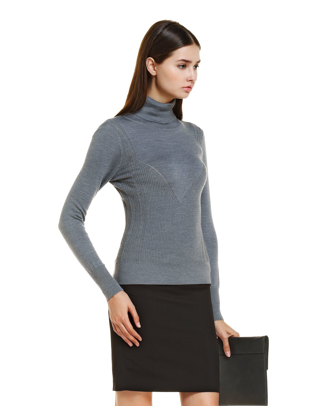 洛瑞琳2019秋季休闲舒适长袖针织衫