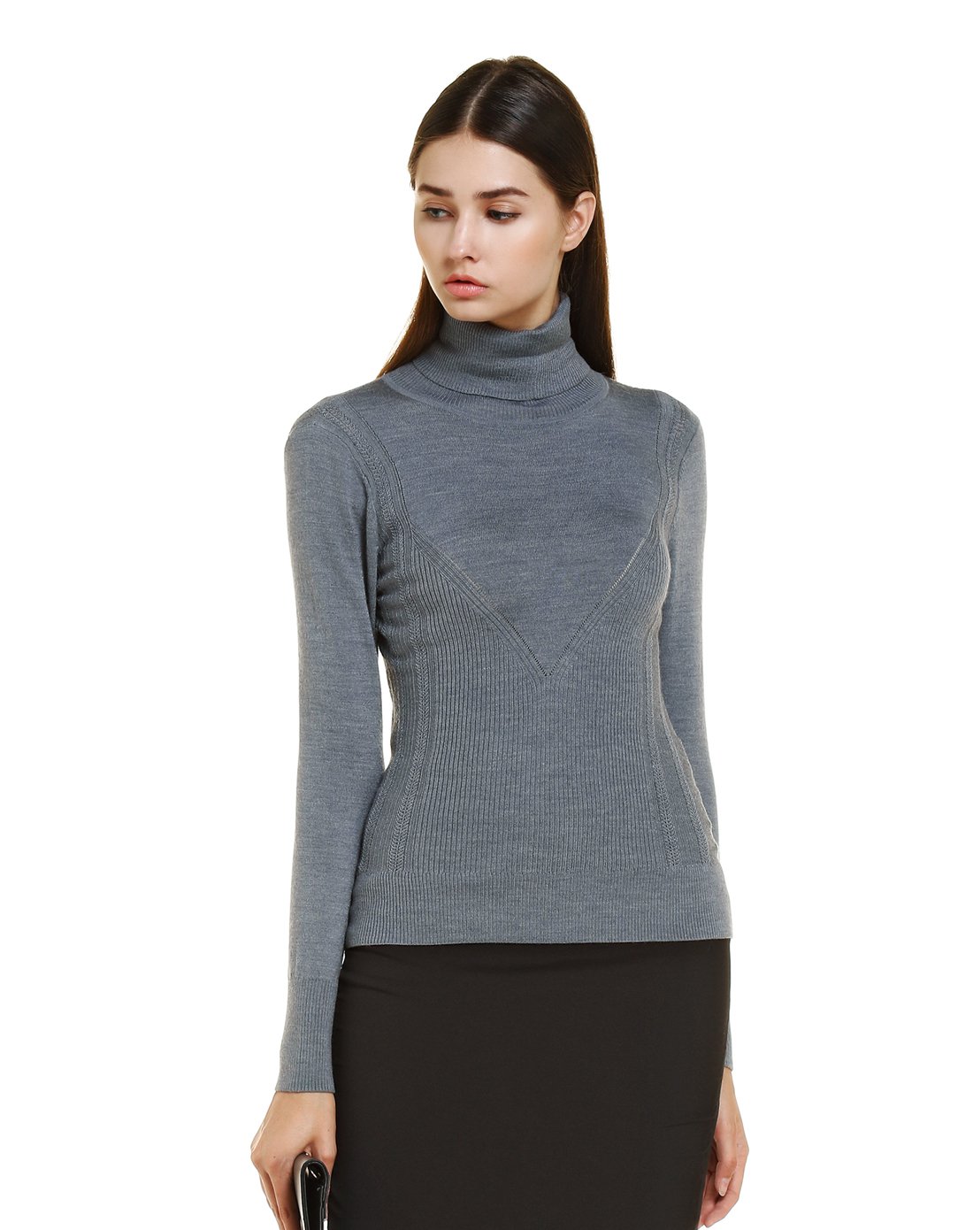 洛瑞琳2019秋季休闲舒适长袖针织衫