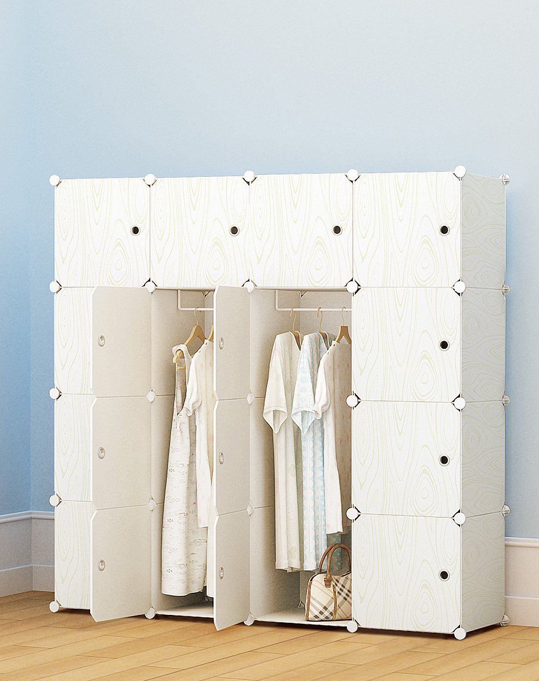 【加深】diy环保树脂衣柜16门2挂现代收纳衣橱