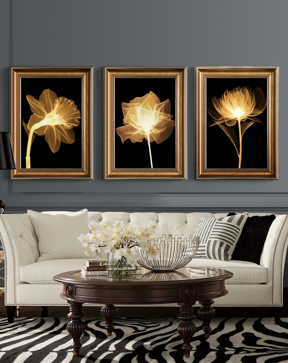 76*100单幅 花开时分 欧式典雅沙发背景装饰画客厅装饰画客厅壁画