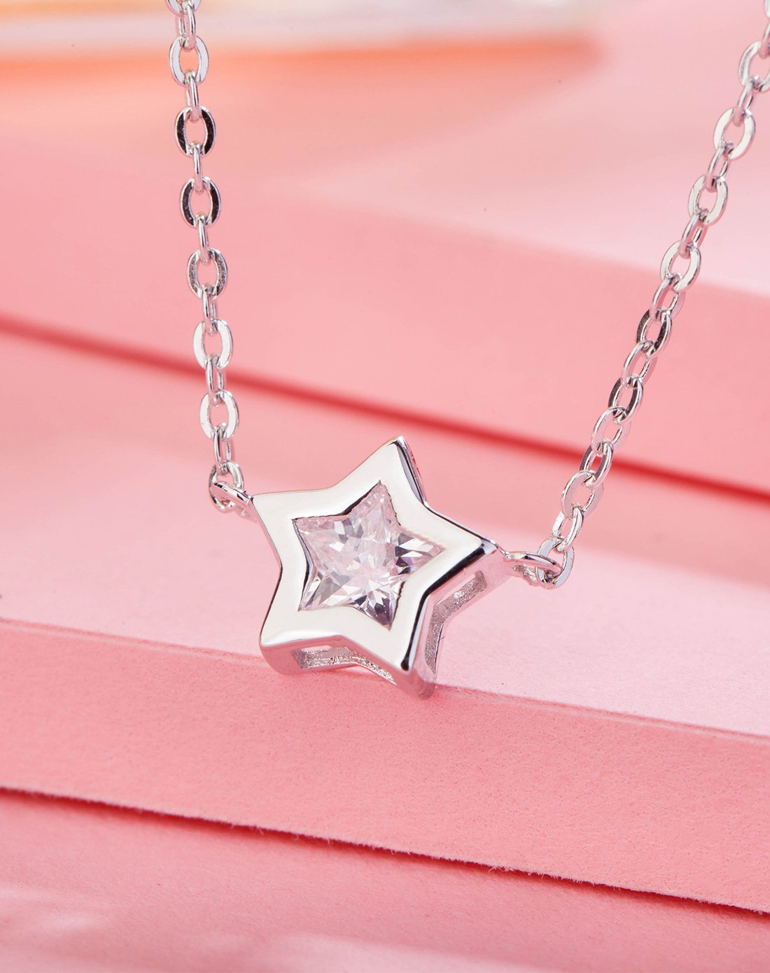 千寻海风(findwind)s925银璀璨之星锆钻百搭吊坠锁骨链项链 可送礼